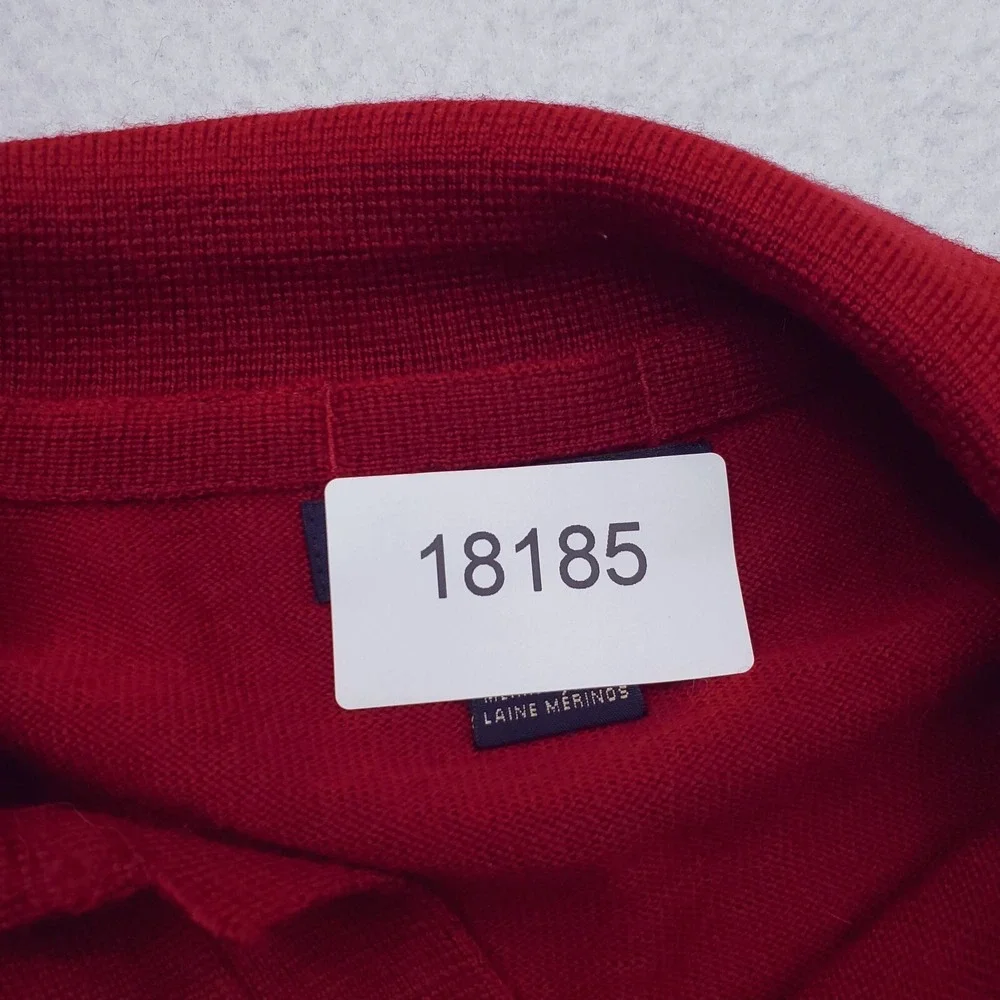 Vintage Banana Republic Sweater Mens Medium Red Merino Wool Pullover Y2K